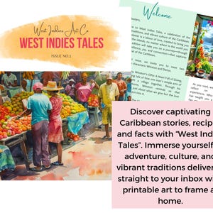West Indies Tales: Caribbean Monthly Subscription Box – Histórias mensais, receitas, fatos, arte para impressão e muito mais! Retorne às ilhas novamente
