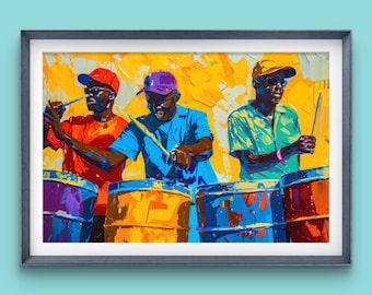 Steel Pan Drum Art Trinidad Carnival West Indies Art Co