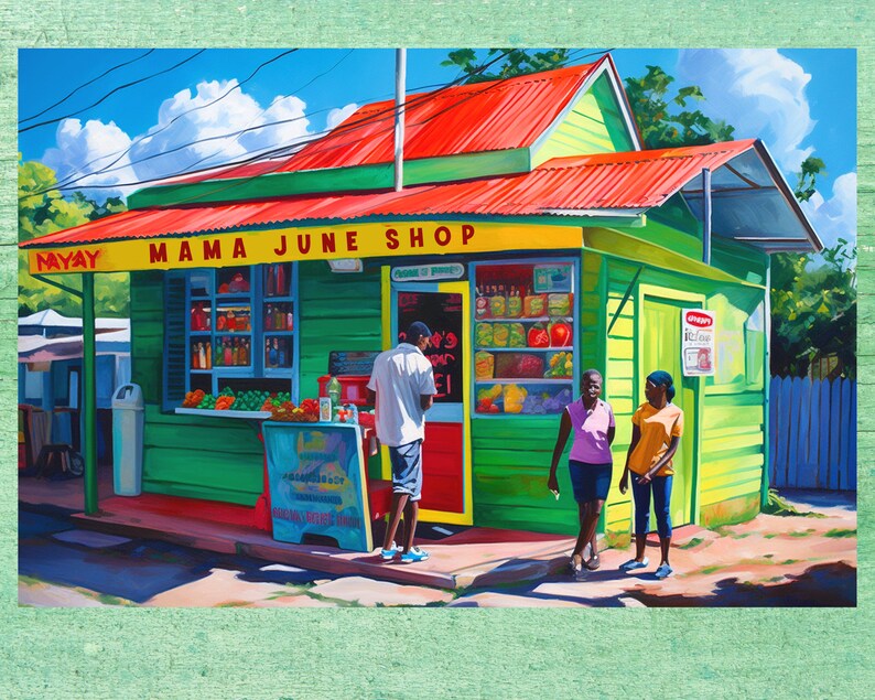 Dominica Art Print of Mama June Shop Caribbean Shop Front Art Etsy