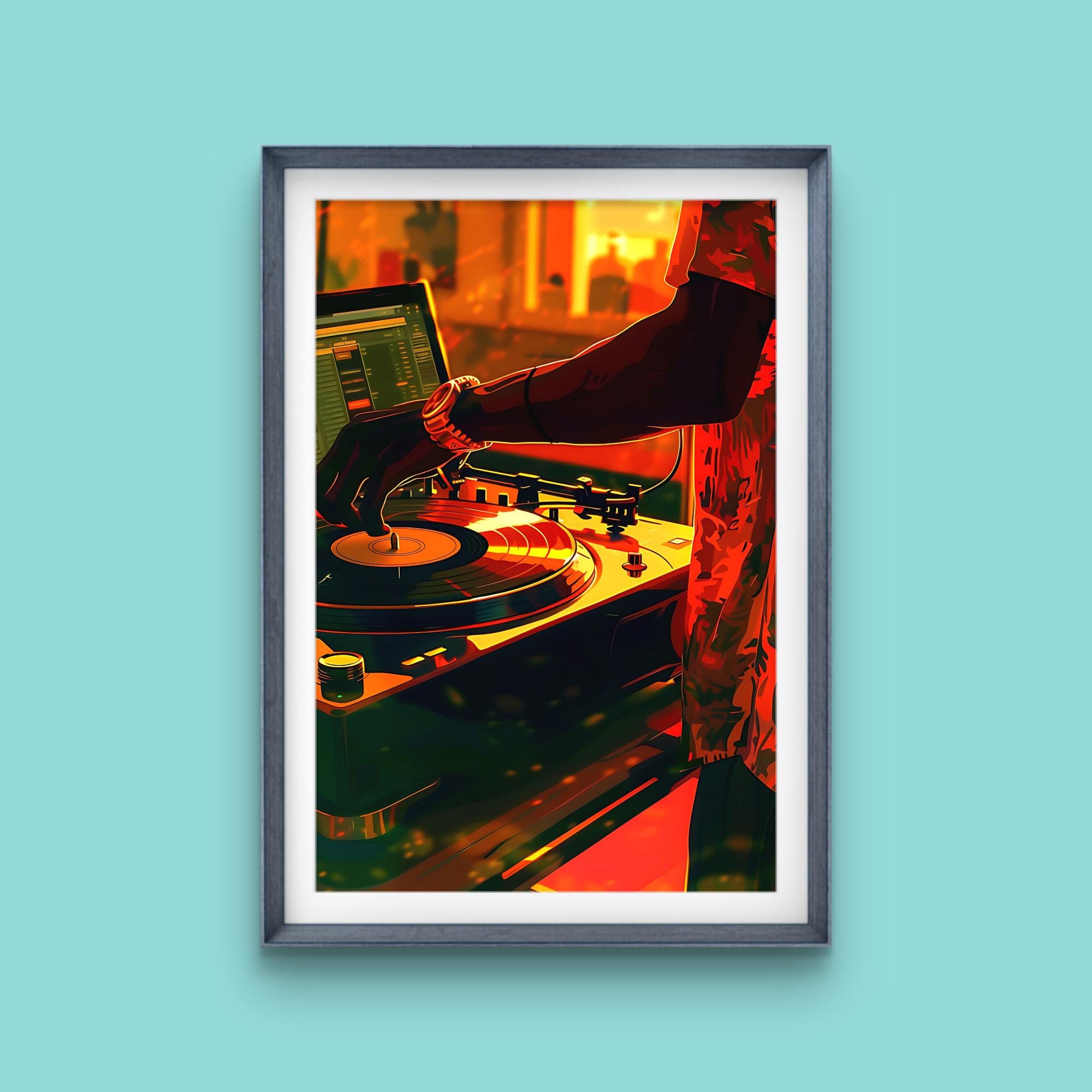 Black Art Print Vinyl Record Black Music Art Print Black Man Cave