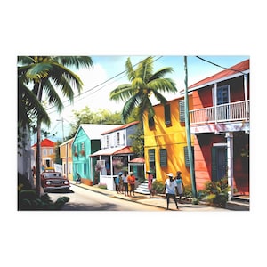 Bridgetown Barbados Painting, Bajan Art of Barbados Caribbean West Indies