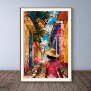 Black Woman Print, Caribbean Art Poster, 24x36 Wall Art, Vibrant Caribbean Print, Island Decor, Black Art, Large Poster Print