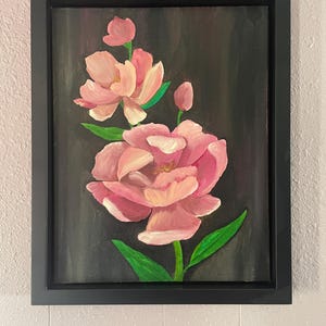 Peonies | Framed - Original Oil Painting | Floral Wall Art, Pink Aesthetic Era, Flowers, Handmade,