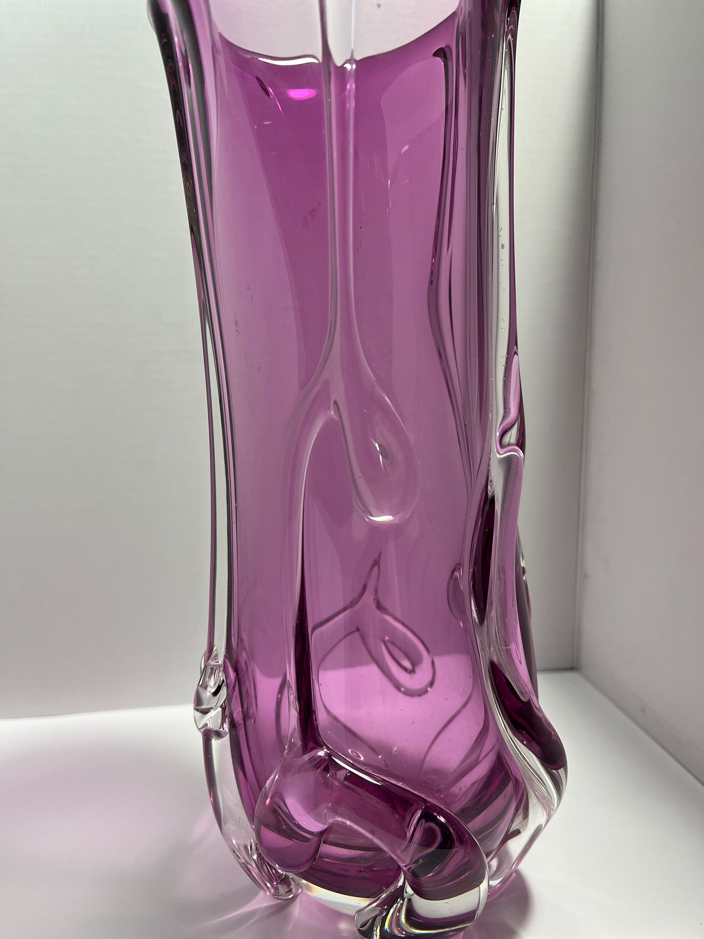 Violet Glass Vase Etsy