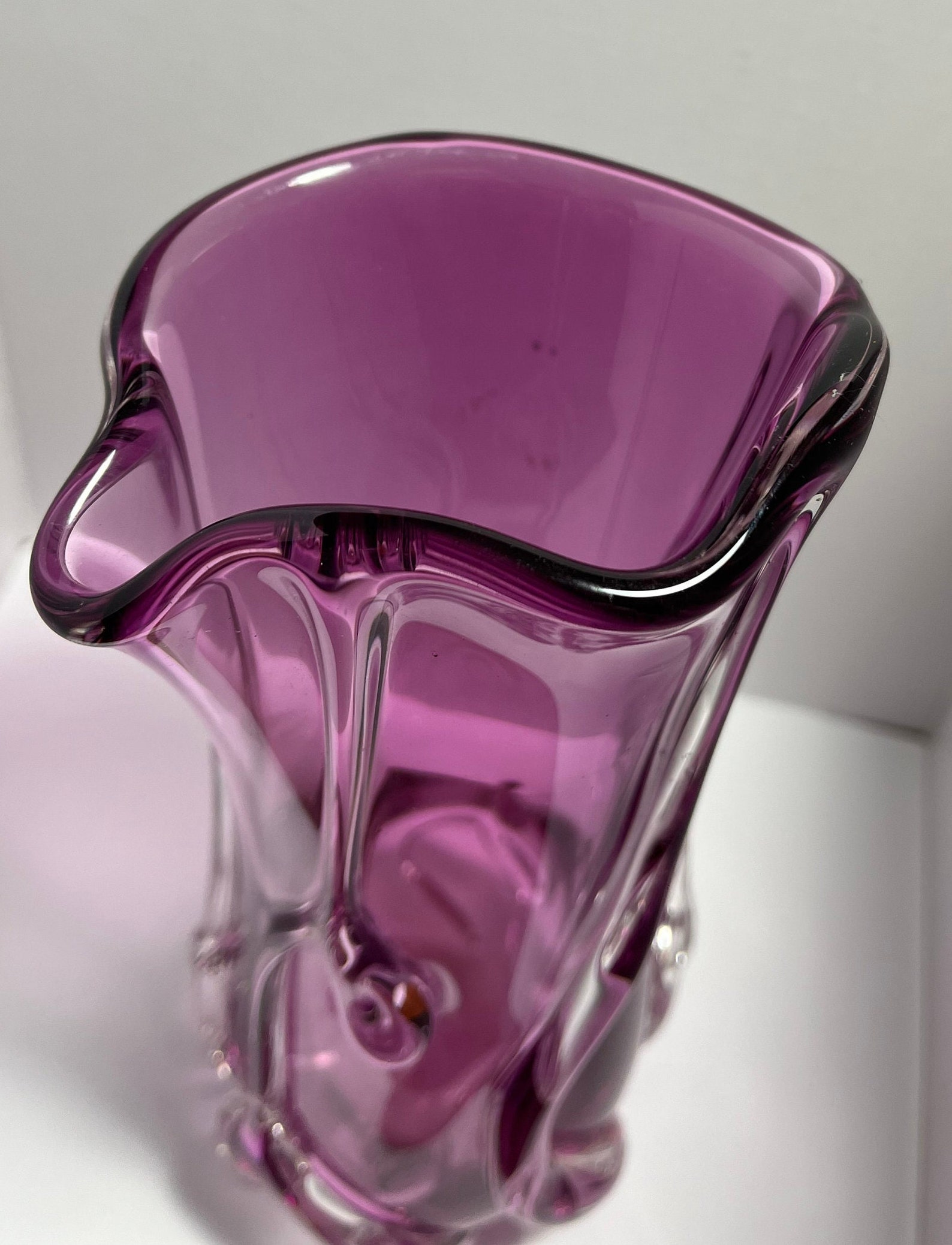 Violet Glass Vase Etsy