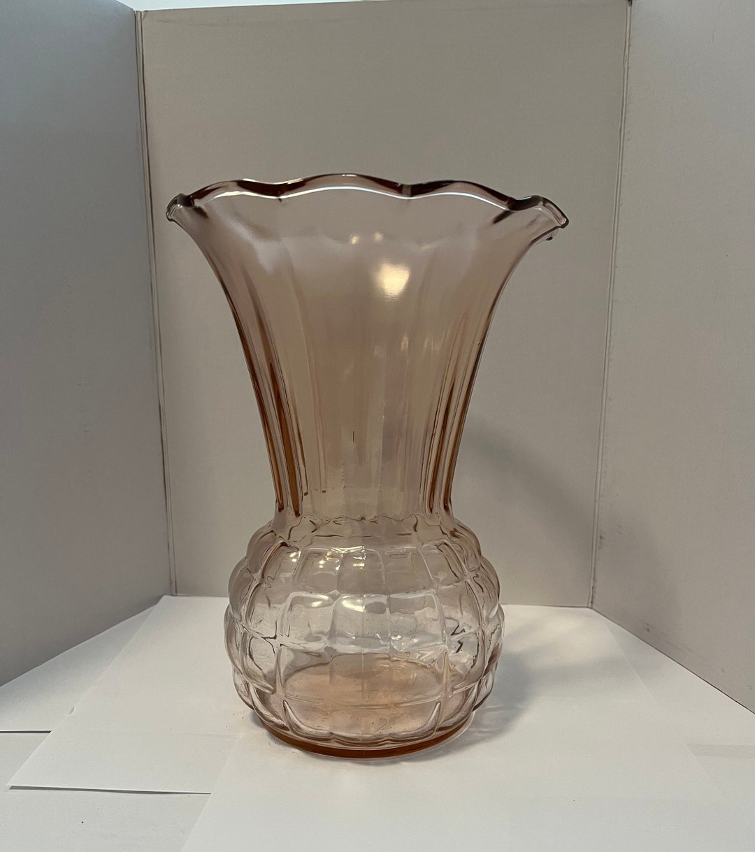 Light Pink Glass Vase Etsy