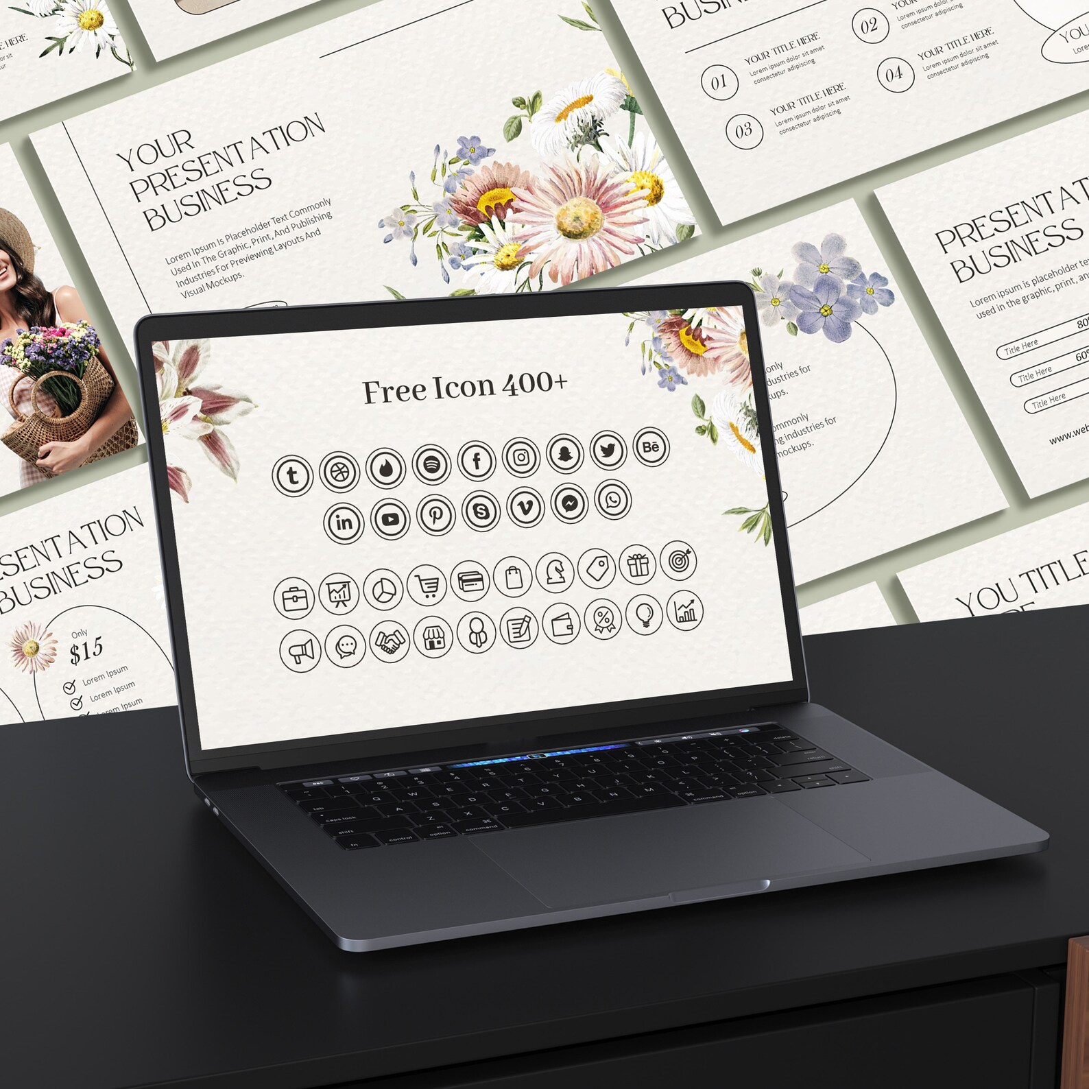 Floral Powerpoint Template | PPT Flower | Business Presentation ...