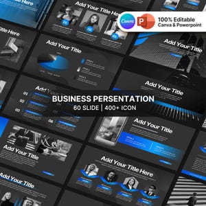 Blue Powerpoint Template 2025 | Business Persentation | Minimalist Persetation Slide | Business Strategy | Slide Deck Template