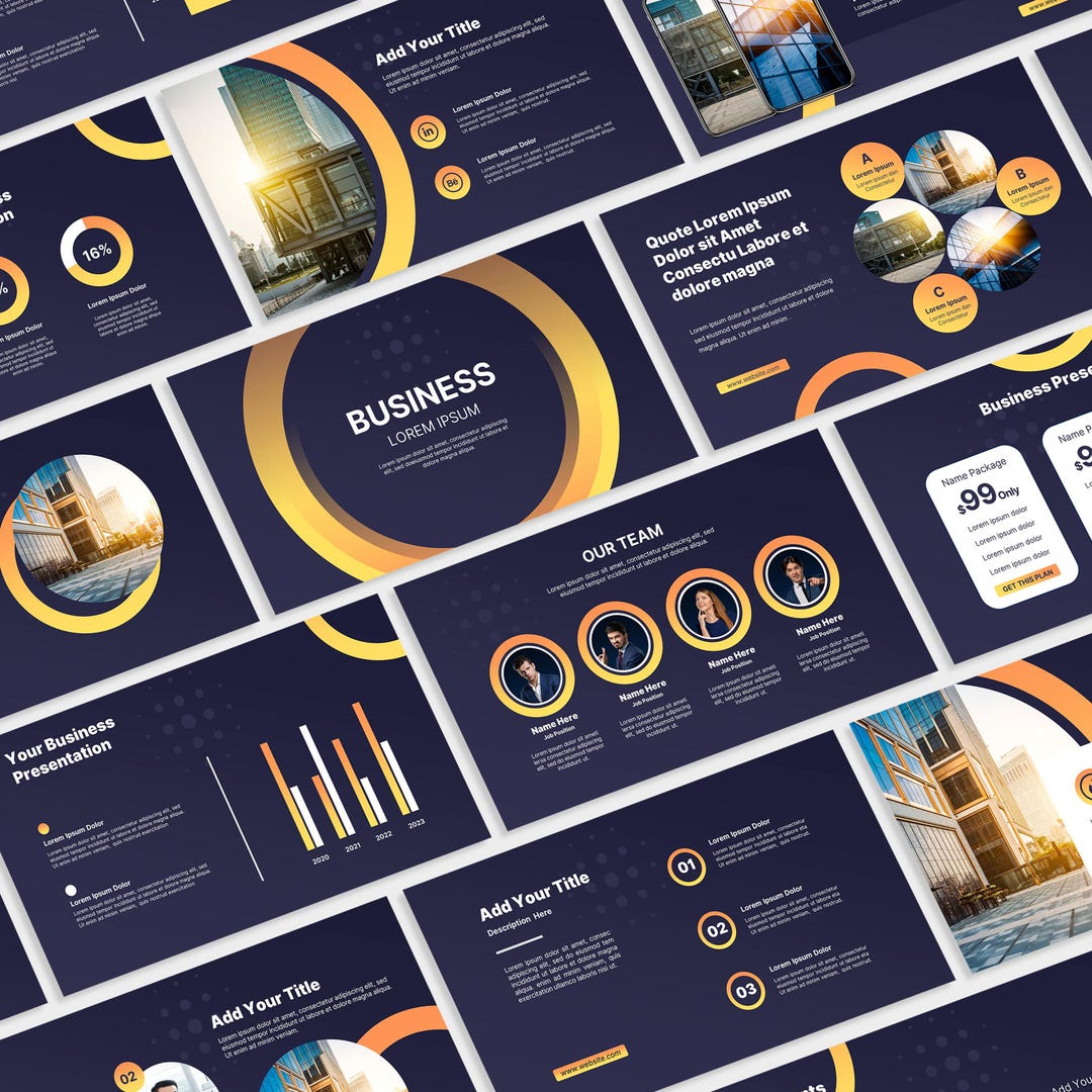 Yellow Modern Powerpoint Template | PPT Minimalist | Persentation Slide ...