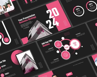 Black Pink Powerpoint Template | PPT Magezine Style | Business Persentation | Minimalist Templates