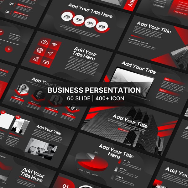 Red and Black Powerpoint Persentation | powerpoint template | ppt minimalist | business Strategy | pitch deck