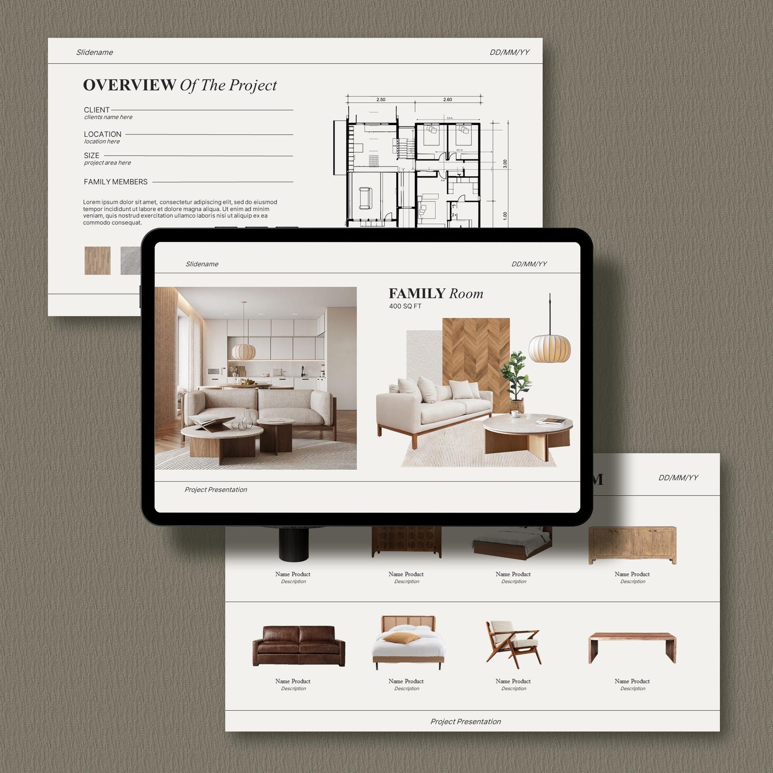 Interior Design Template | Client Presentation | Editable Powerpoint ...