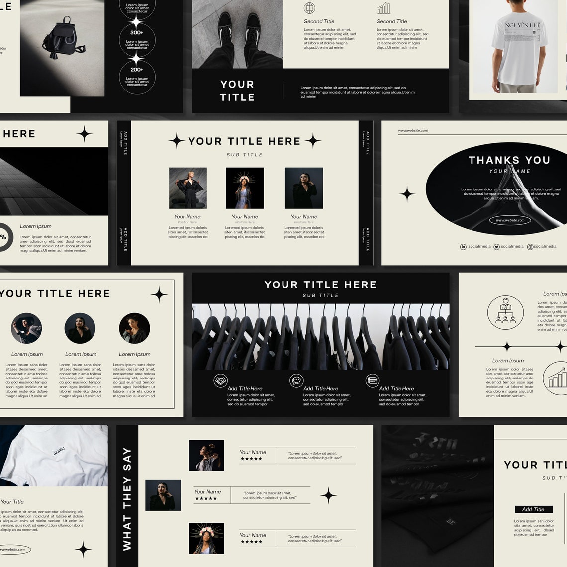 Black and White Powerpoint Template | PPT Minimalist | Fashion Business ...