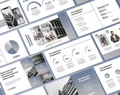 Elegant Grey Business Presentation PowerPoint Template - Slides For Marketing Strategy.