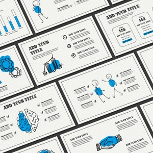 Handgezeichnete moderne Powerpoint-Vorlage | PPT Sketch Bleistift | Präsentationsfolie | Marketing-Business | Minimal sauber