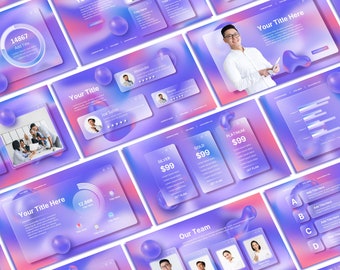 Modern Purple Powerpoint Template | PPT Gradient | Minimalist Persentation | Business Slide | Technology Slides