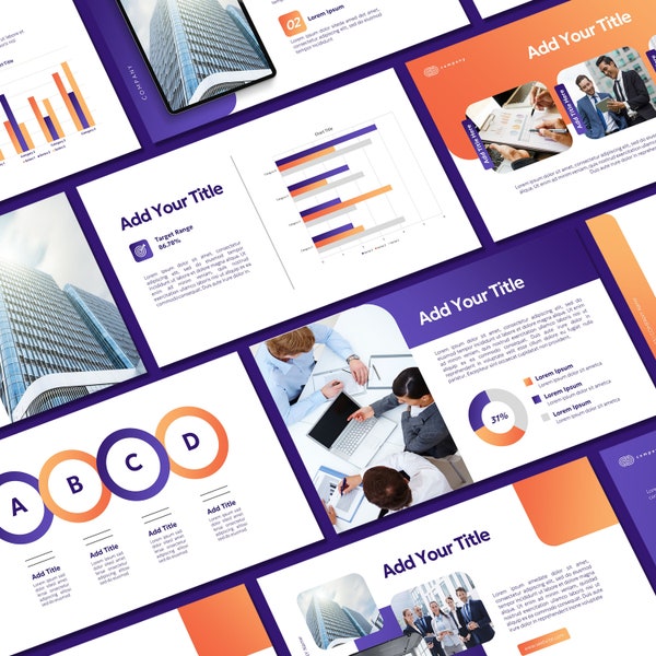 Modern Purple Powerpoint Template | PPT Minimalist | Presentation Slide | Business Strategy