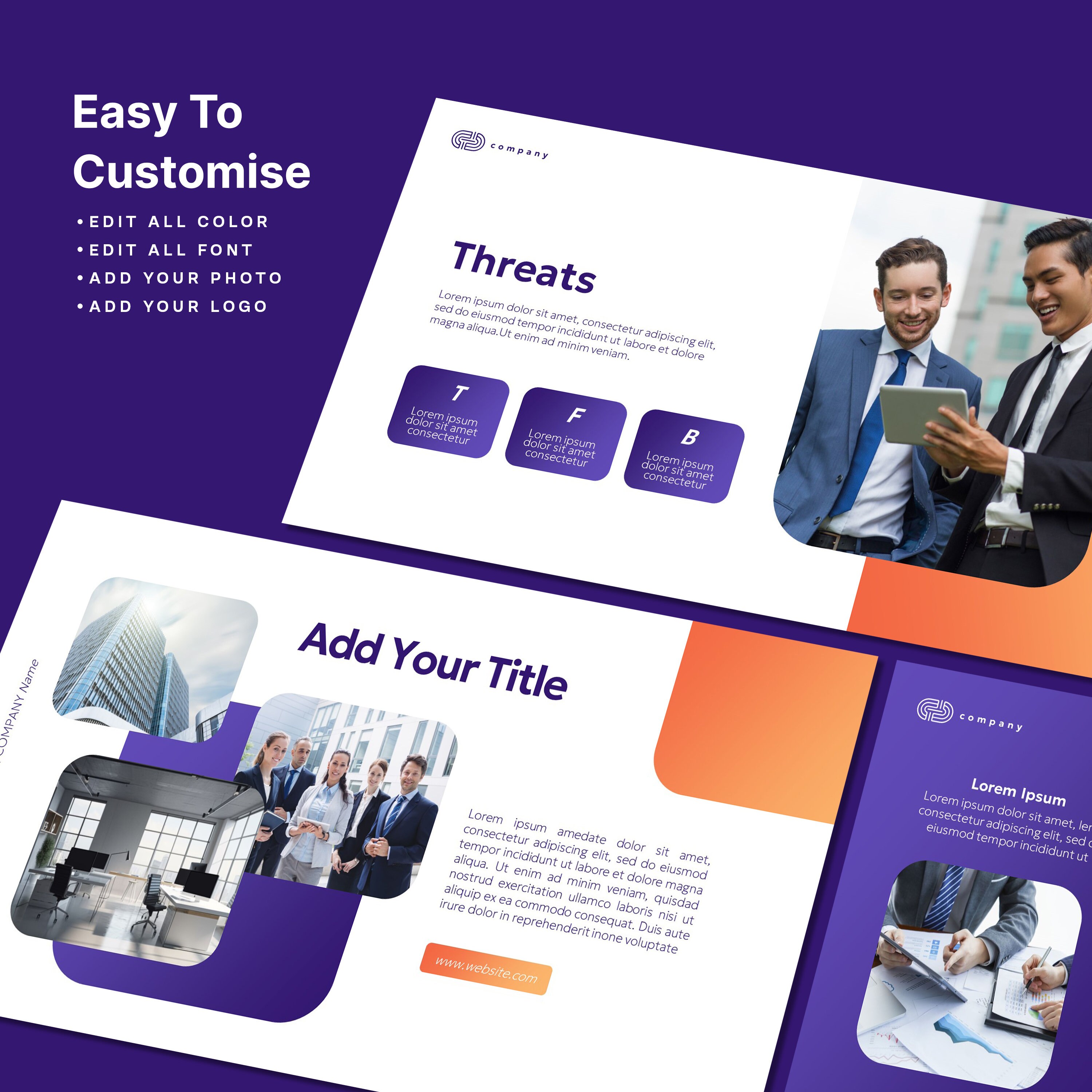 Modern Purple Powerpoint Template | PPT Minimalist | Presentation Slide ...