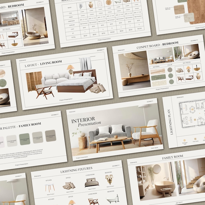 Interior Design Presentation Templates | Client Project | Moodboard and ...