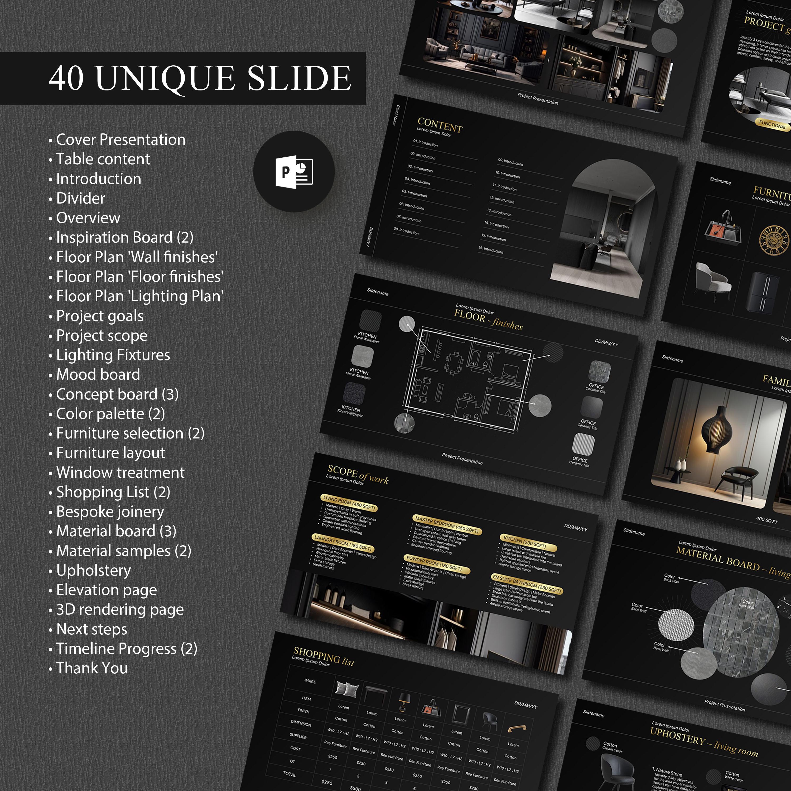 Luxury Interior Design Presentation Template - Editable Canva and ...