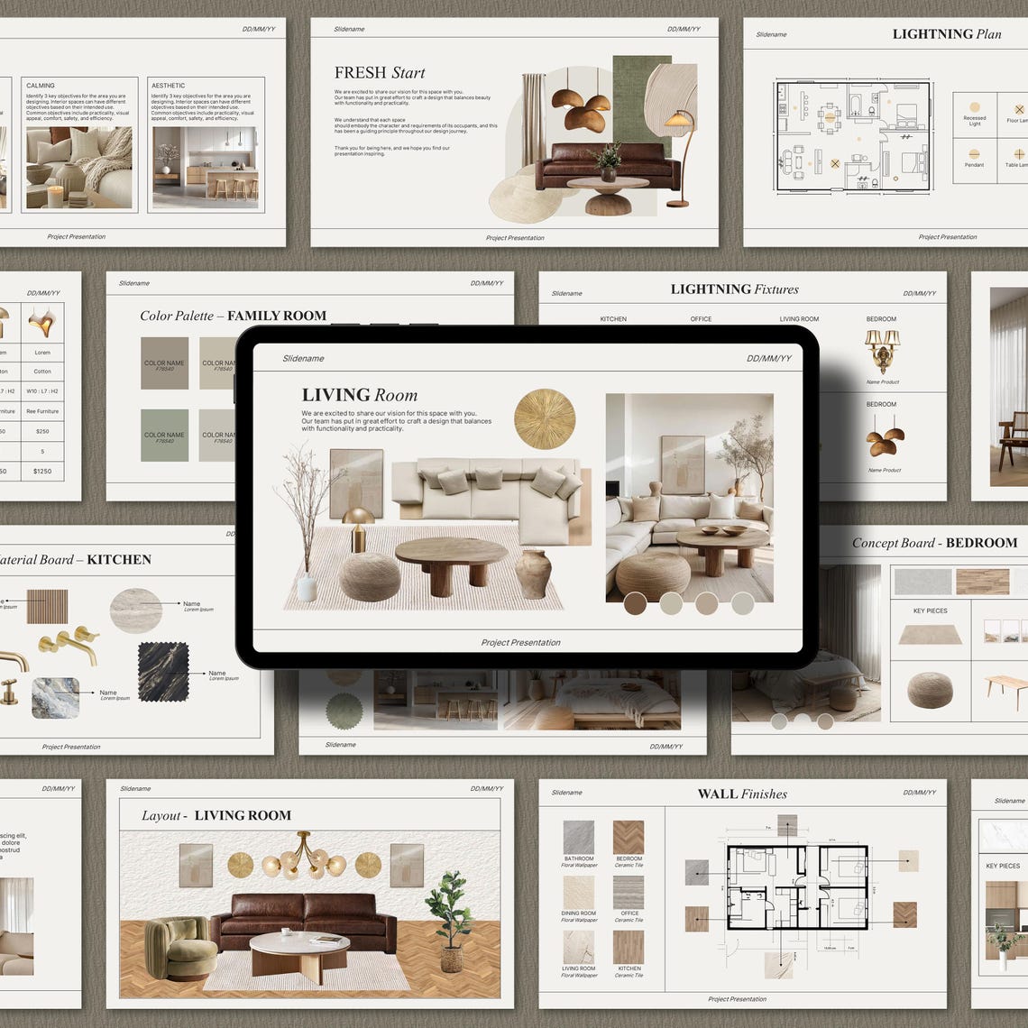 Interior Design Template | Client Presentation | Editable Powerpoint ...