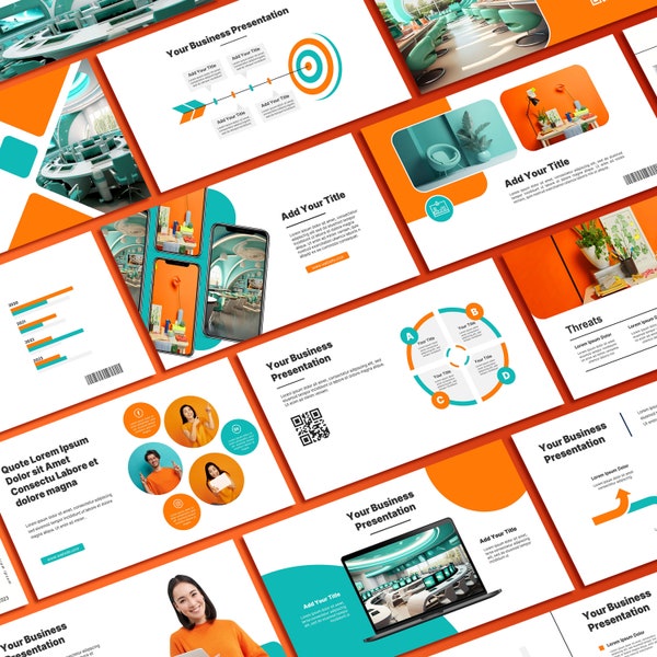 Orange Modern Powerpoint Template | PPT Modern | Business Presentation | Minimalist Templates | Picth Deck