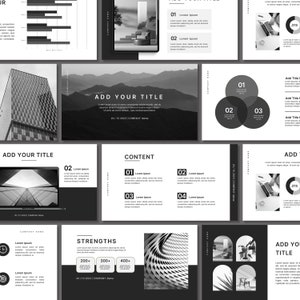 Monochrome Powerpoint Template | Presentation Slide | PPT Minimalist | Clean Templates | Black and White Slides