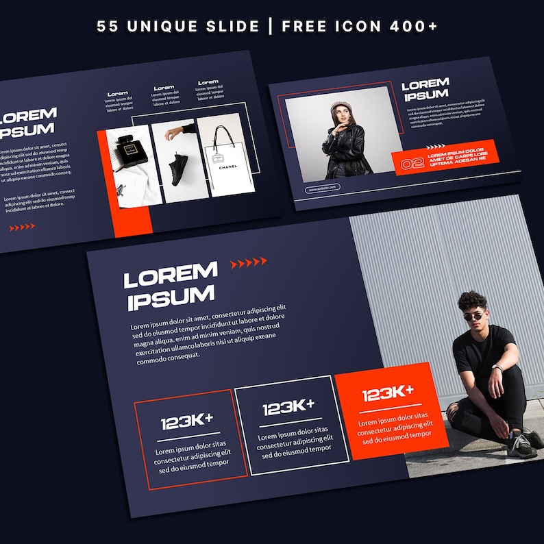 Dark Red Powerpoint Template | Minimalist Business Slides (PPT) - Etsy