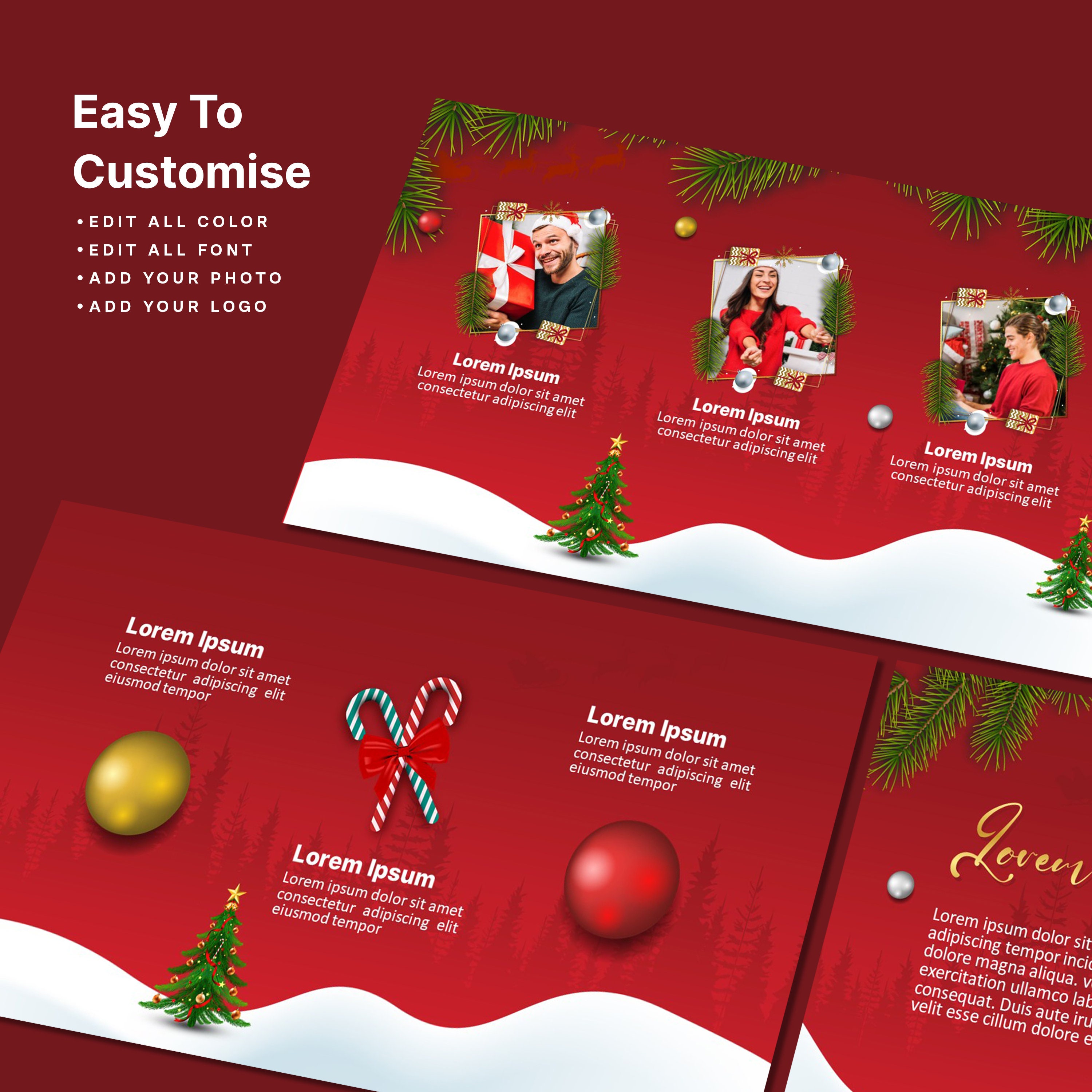 Merry Christmas Powerpoint Template Presentation Slide New Year PPT - Etsy