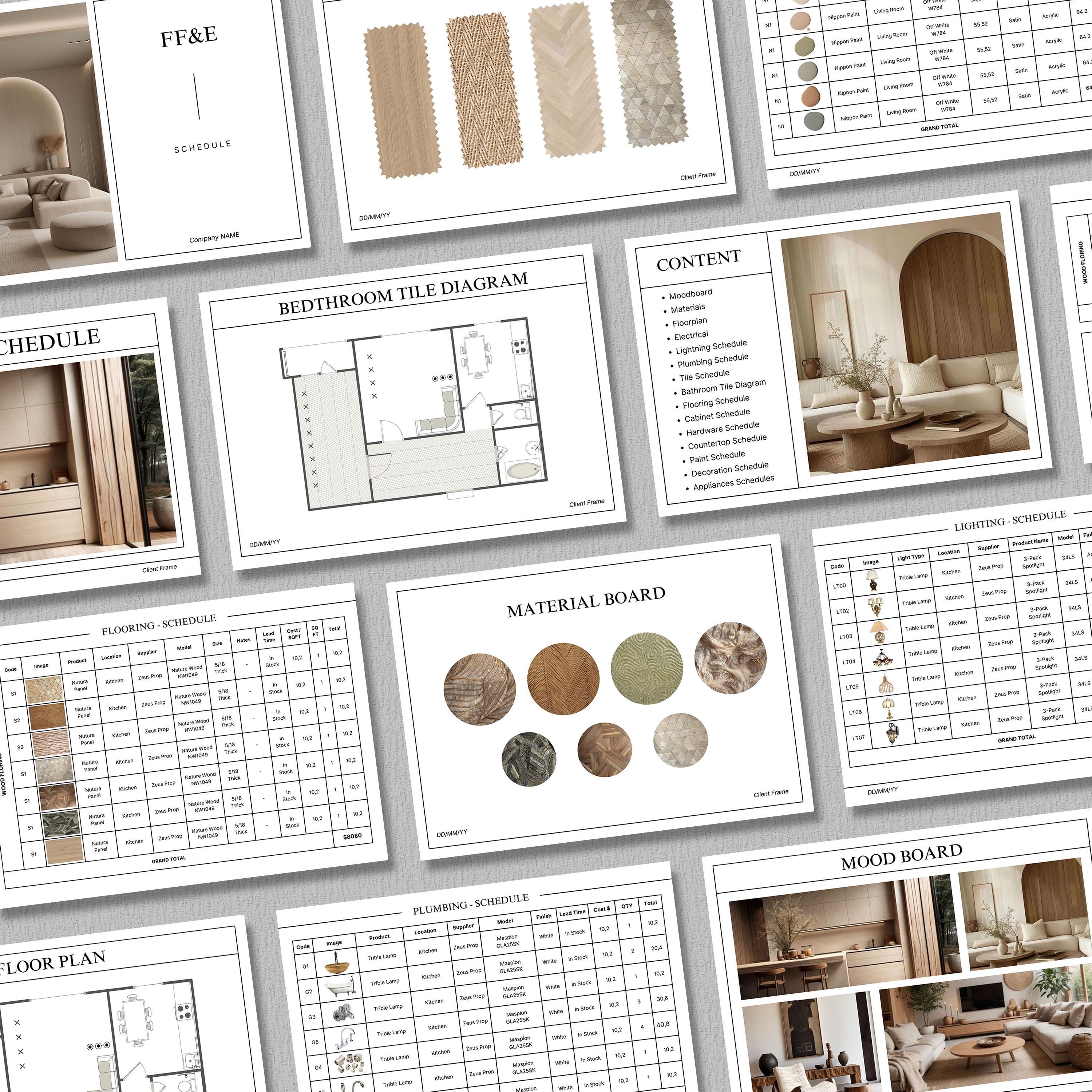FF&E Schedule Project | Interior Design Comprehensive | Furniture ...