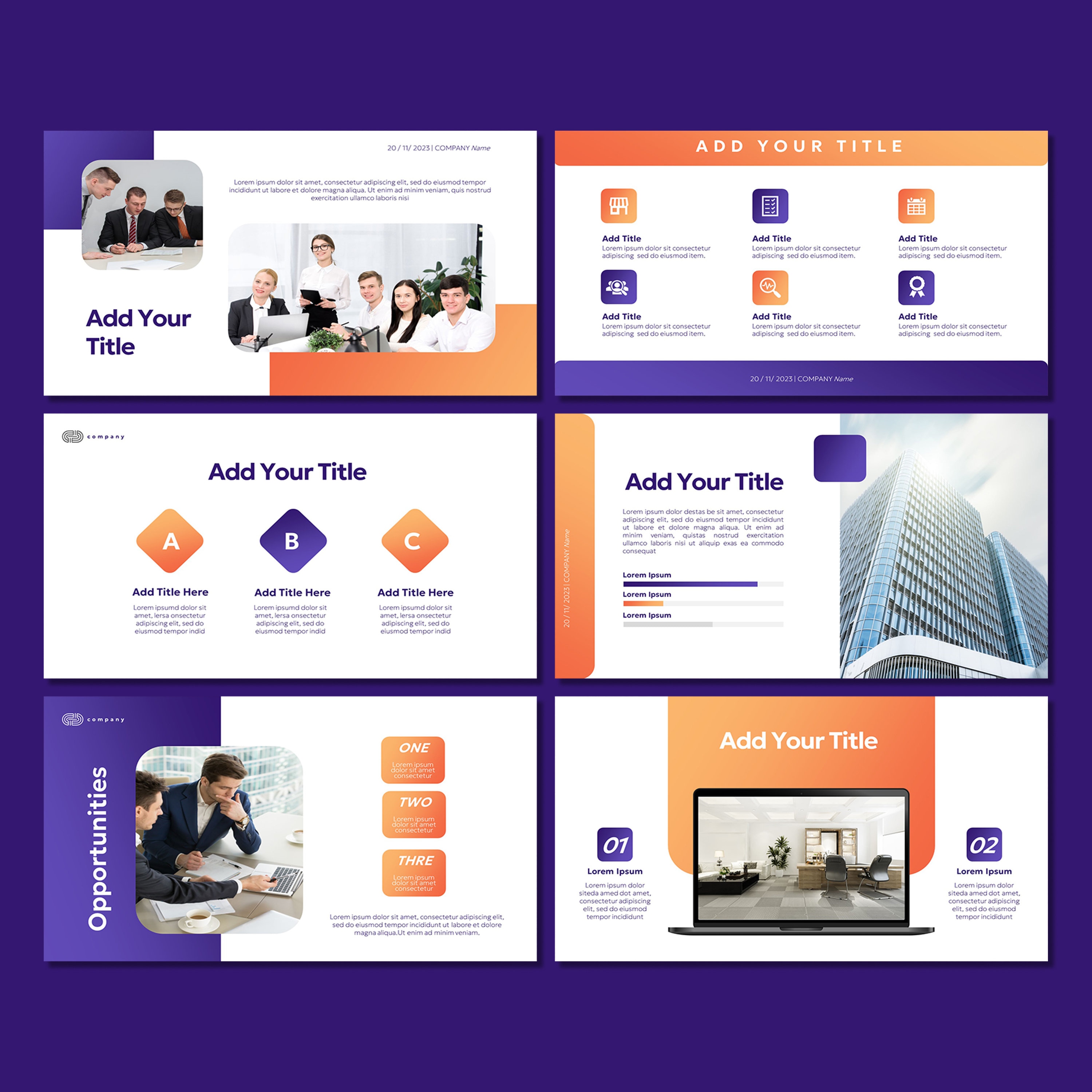 Modern Purple Powerpoint Template | PPT Minimalist | Presentation Slide ...