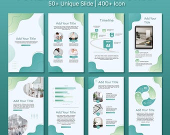 May include: A PowerPoint template with a green and white color scheme. The template features a variety of slides with different layouts and designs. The slides include text boxes, images, charts, and graphs. The template is perfect for creating professional presentations.