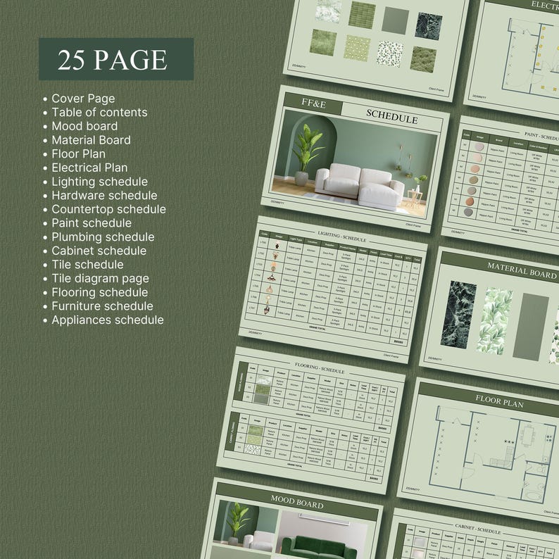 Interior Design FF&E Schedule Sage Furniture, Fixtures, and Finishes ...