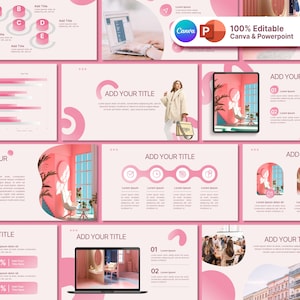 Rosa Powerpoint Vorlage | PPT Magezine Style | Geschäft Persentation | Minimalistische Vorlagen | Bilder Deck