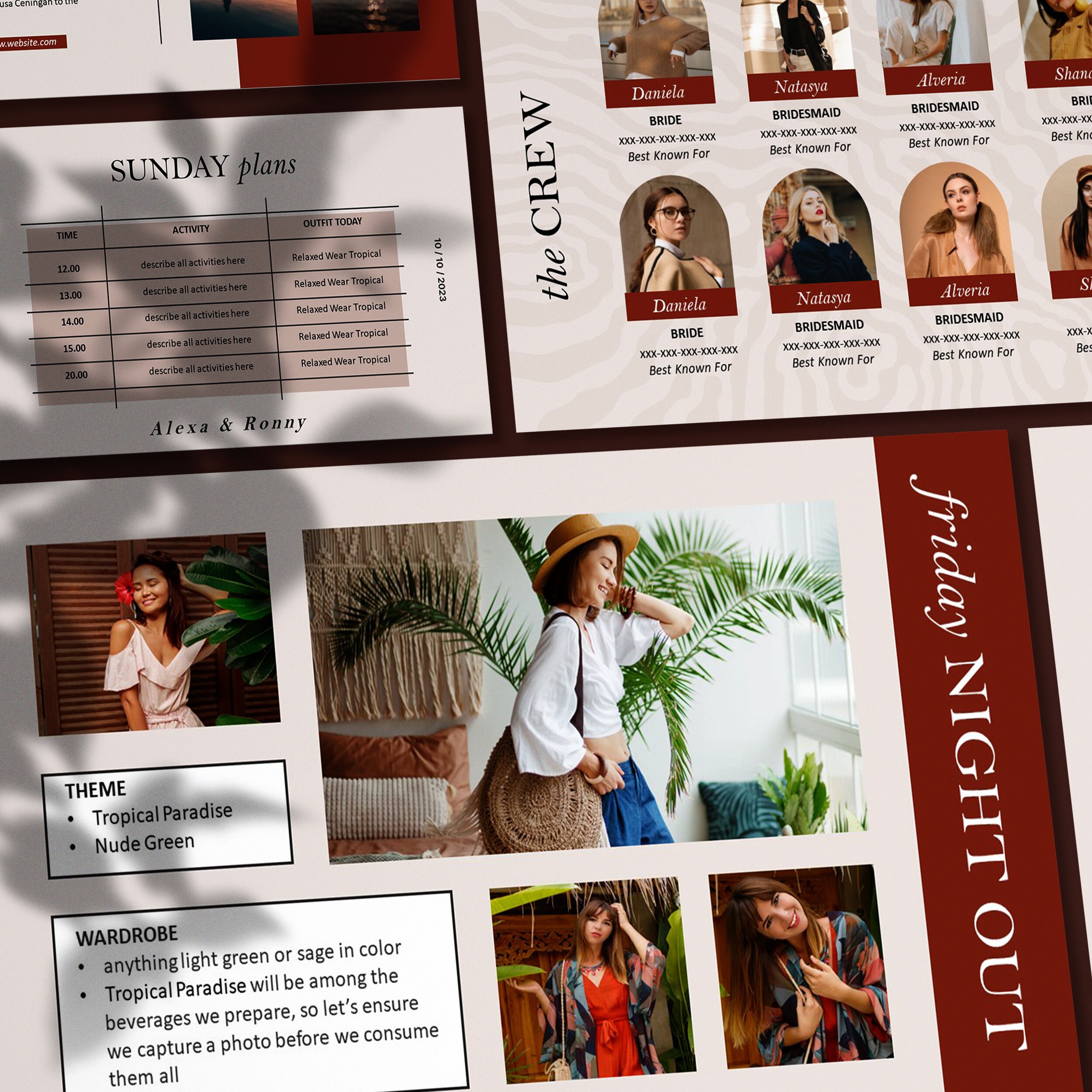 Bachelorette Itinerary Powerpoint Template Bridesmaid Guide (PPT File