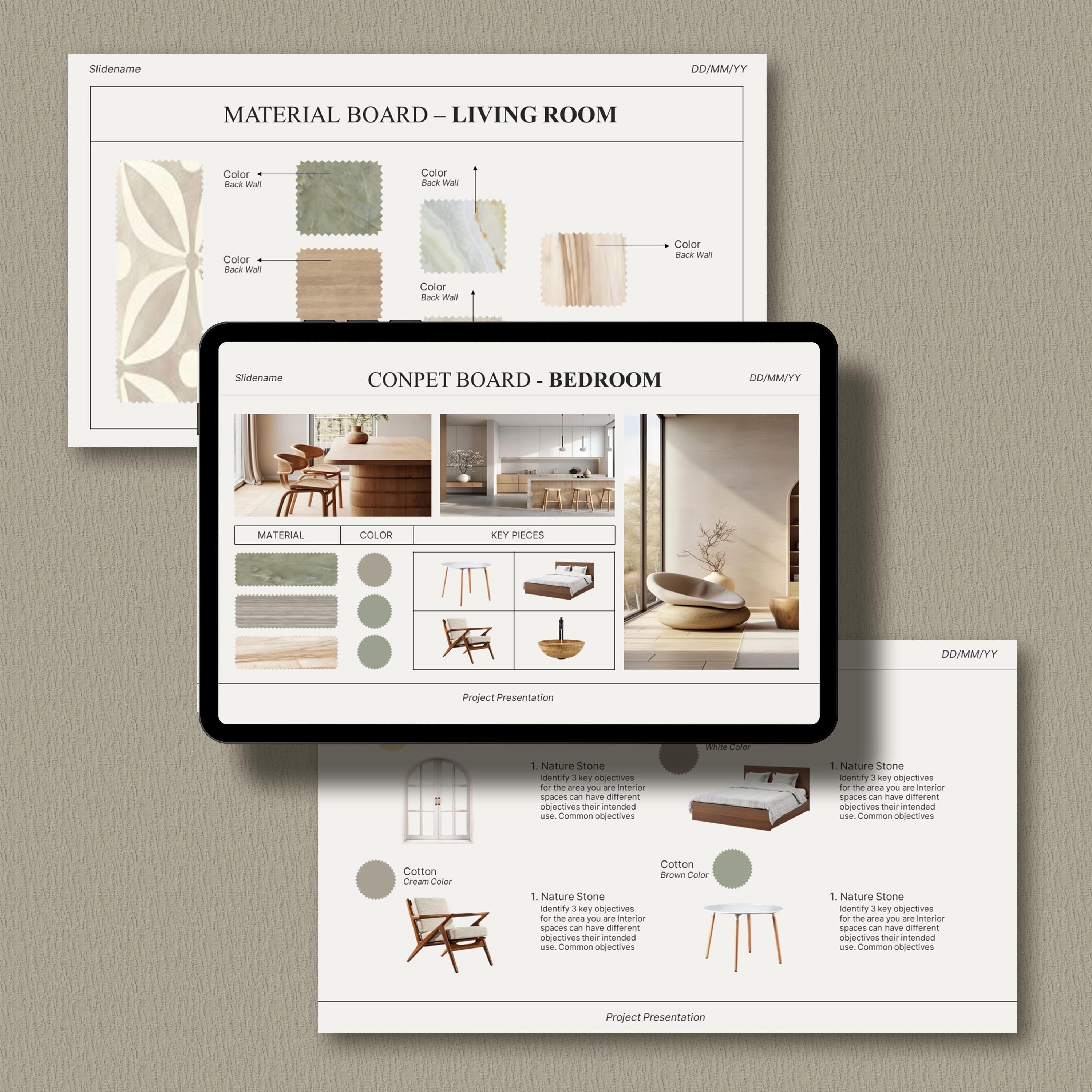 Interior Design Presentation Templates | Client Project | Moodboard and ...