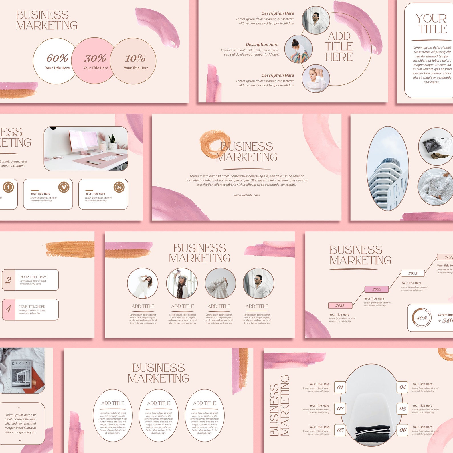 Brush Powerpoint Template | PPT Pink | Business Presentation ...