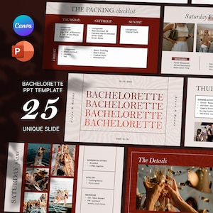 Bachelor Powerpoint | Bachelorette Itinerary | Powerpoint Template | Canva Bachelor | Bridesmaid Guide | Bridal Party