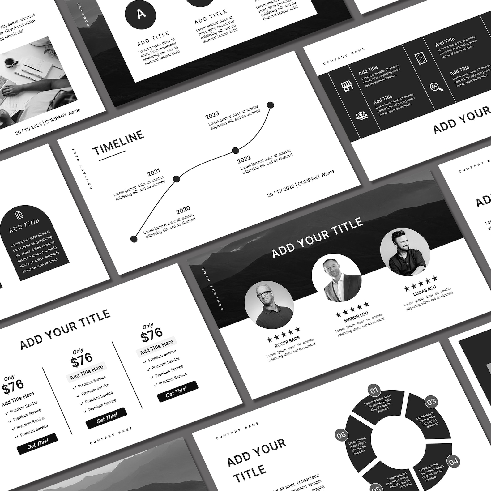 Monochrome Powerpoint Template | Presentation Slide | PPT Minimalist ...