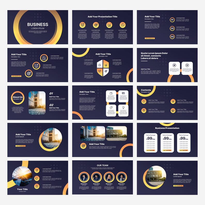 Yellow Modern Powerpoint Template | PPT Minimalist | Persentation Slide ...