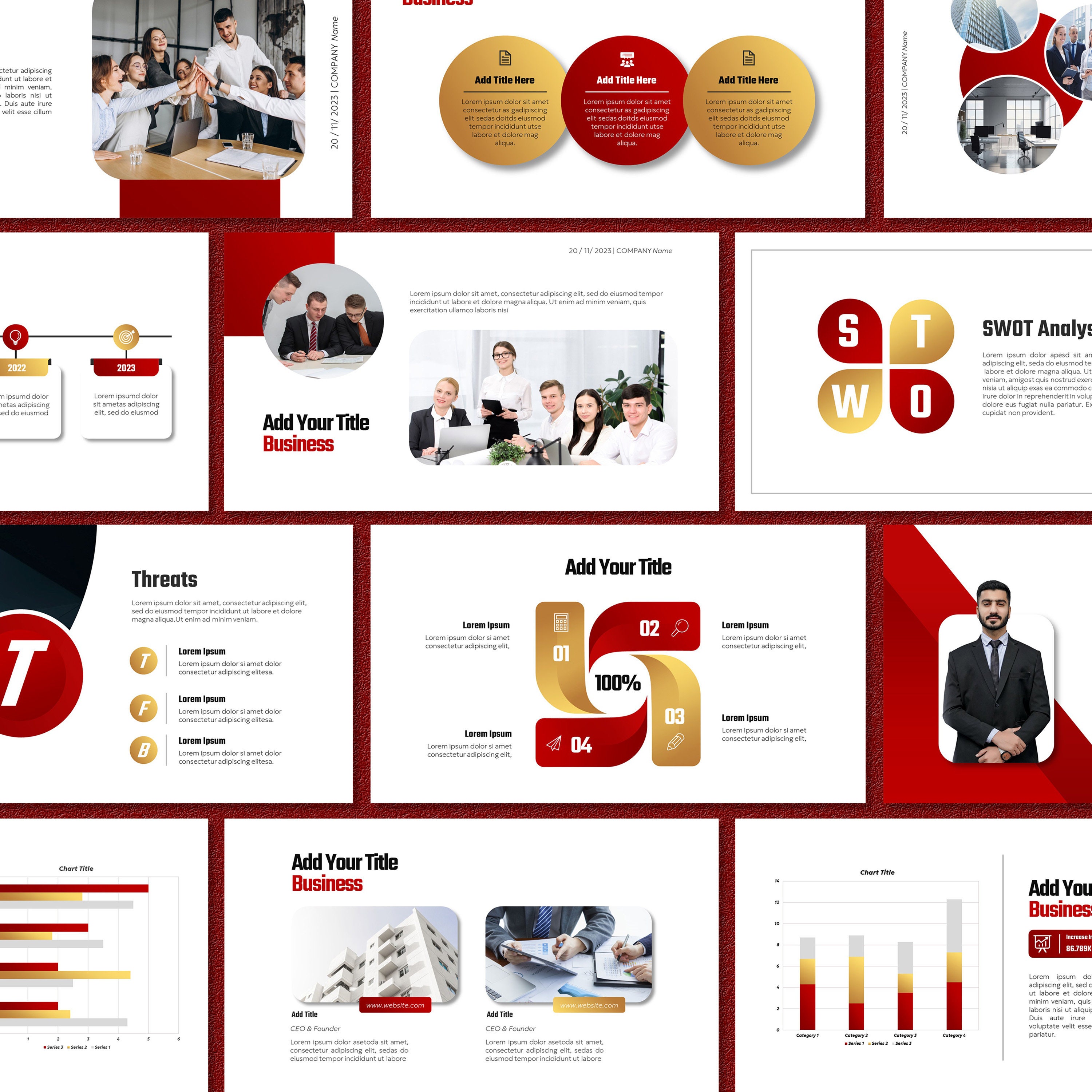 Red and Gold Powerpoint Template | Business Presentation | PPT ...