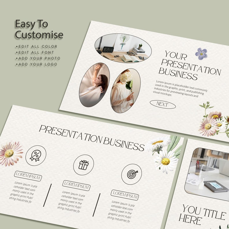 Floral Powerpoint Template | PPT Flower | Business Presentation ...