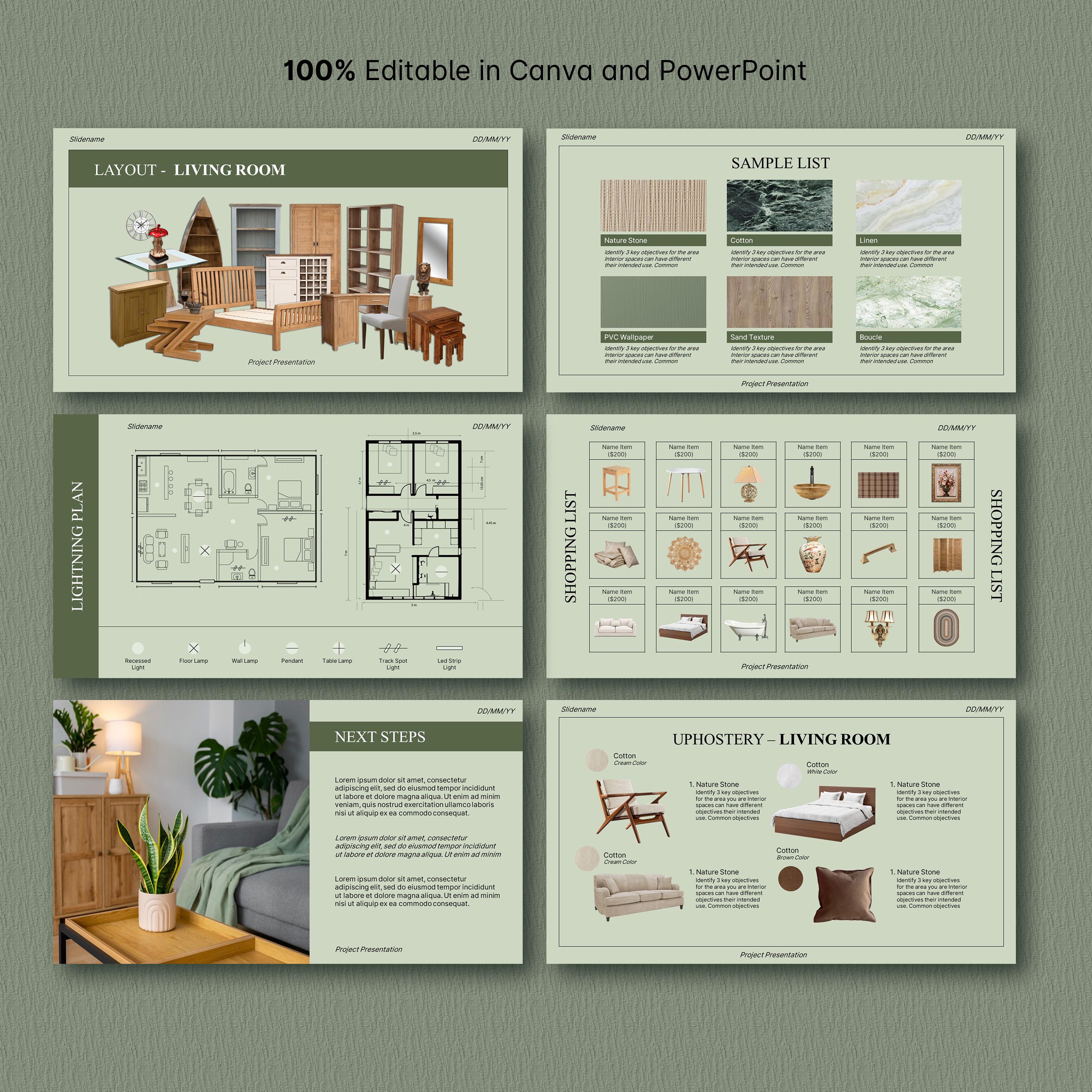 Modern Interior Design Presentation Template | Editable Canva ...