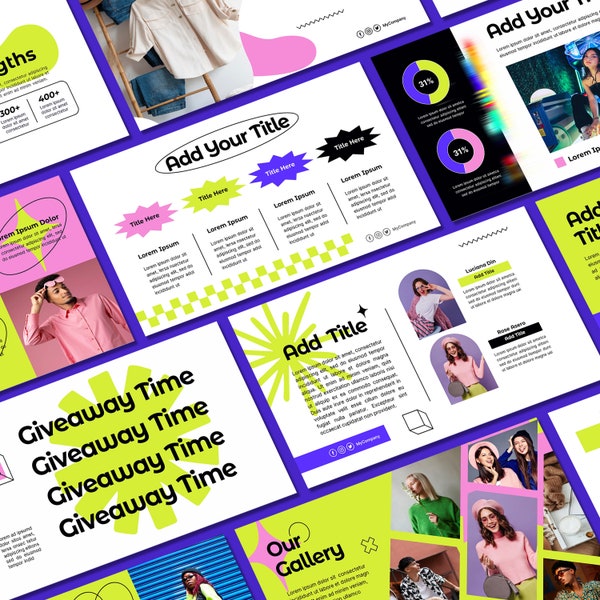 Unique Powerpoint Template | Creative Persentation | Fashion Business | Marketing Strategy | Retro Vibes