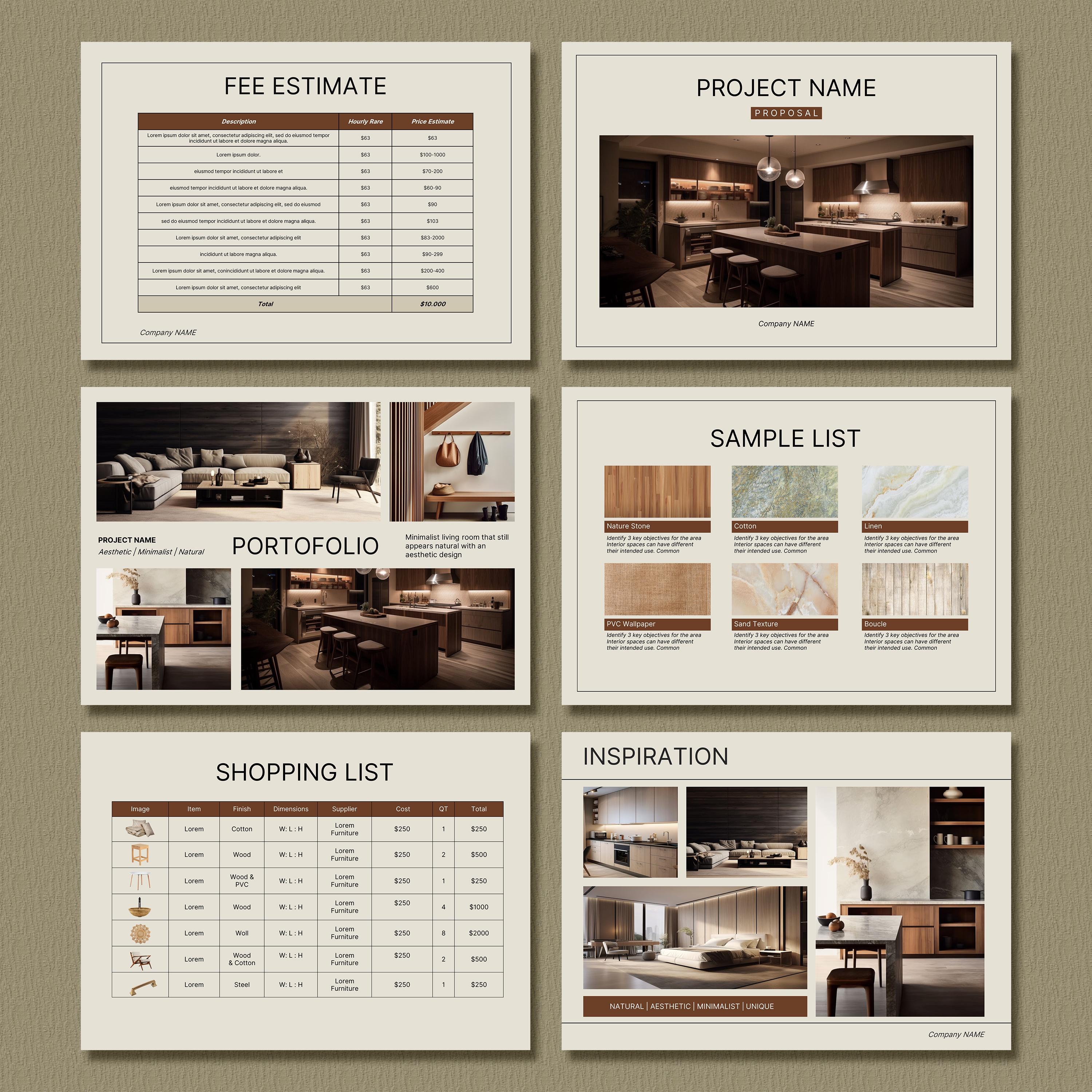 Editable Interior Design Proposal Template for Canva, Client Project - Etsy