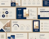 Minimal Blue Powerpoint Template | PPT Minimalist | Persentation Slide | Business Strategy | Slide Deck