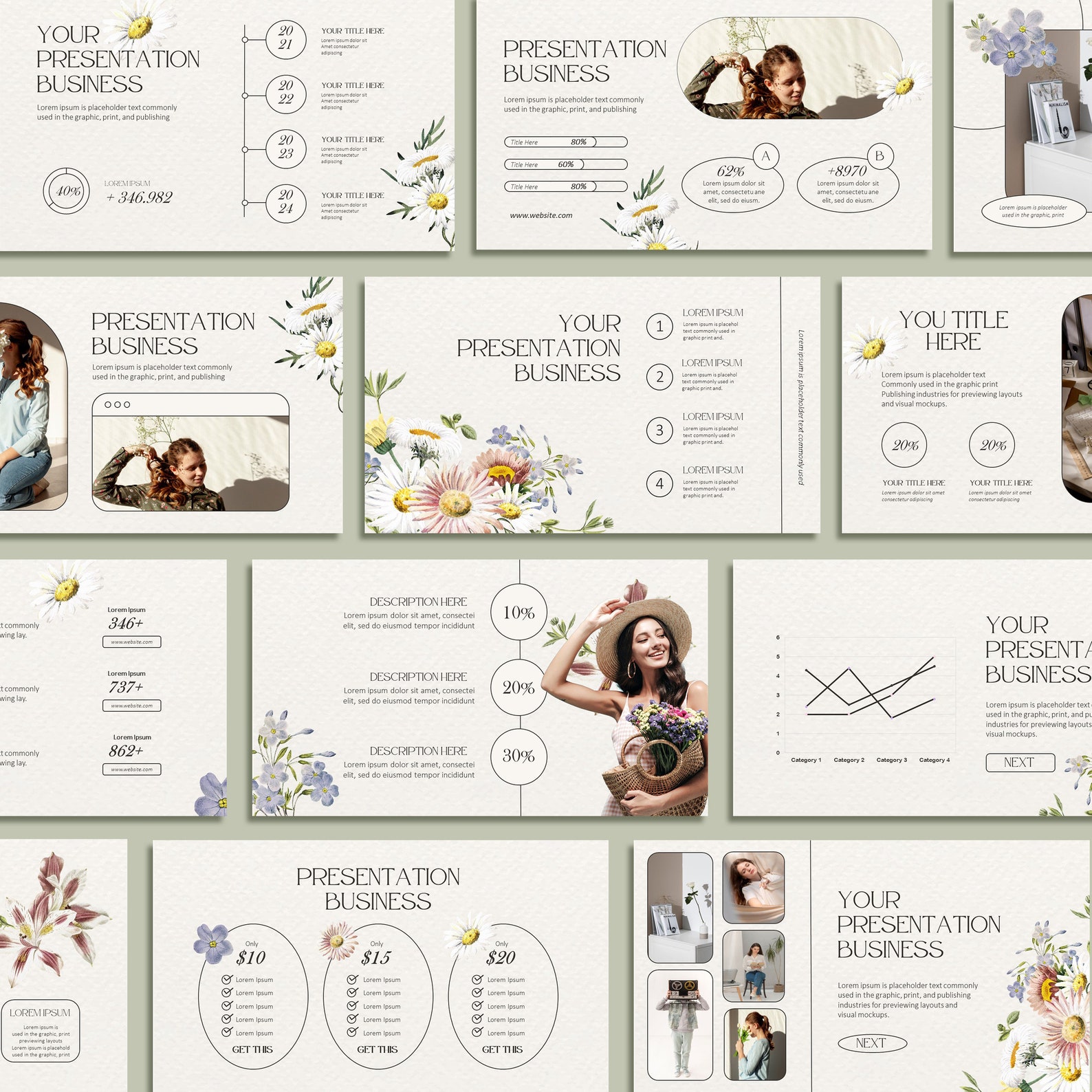 Floral Powerpoint Template | PPT Flower | Business Presentation ...