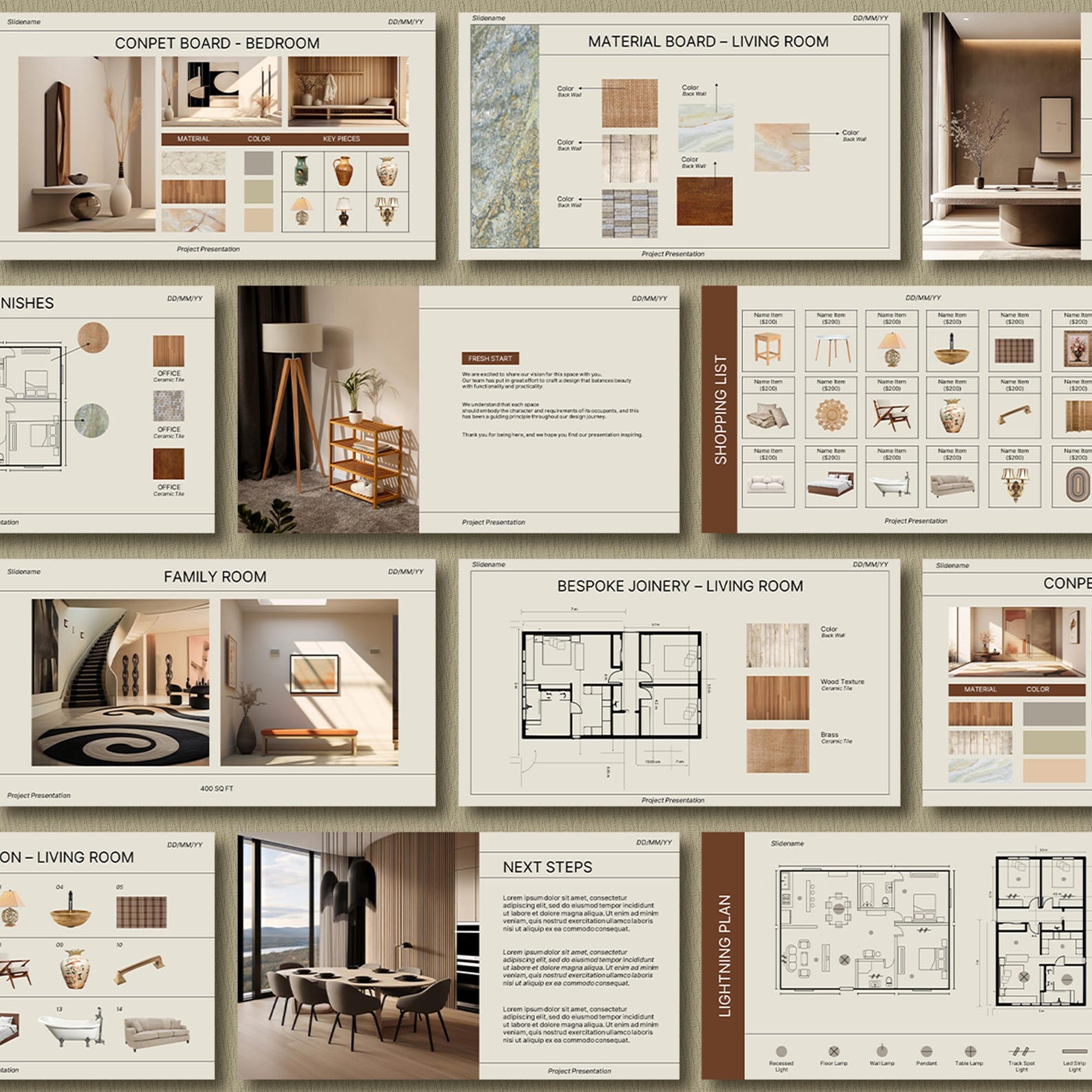 Interior Design Presentation Template | Editable Canva & Powerpoint ...