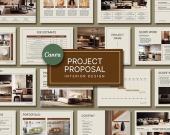 Editable Interior Design Proposal Template for Canva, Client Project