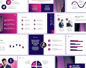 Minimal Purple Powerpoint Template | PPT Minimalist | Persentation Slide | Business Strategy | Slide Deck
